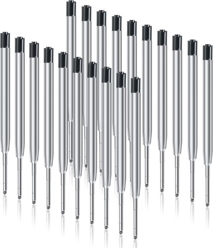 Recharges De Stylo À Bille, 20pcs Recharge Stylo Bille, Recharges À Encre Universelles Longueur 9.9 Cm, Pointe Moyenne 1.0mm Compatible Avec Stylos À Billes Parker(Noir)