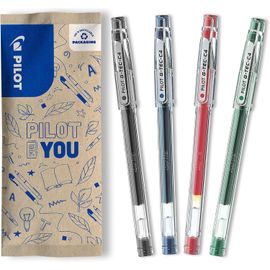 Letnerny-Lot De 4 G-Tec C4, Stylo Roller À Gel Roller, Noir, Bleu, Rouge, Vert, Pointe Ultra Fine Pour Un Travail De Précision Tracé De 0.2mm