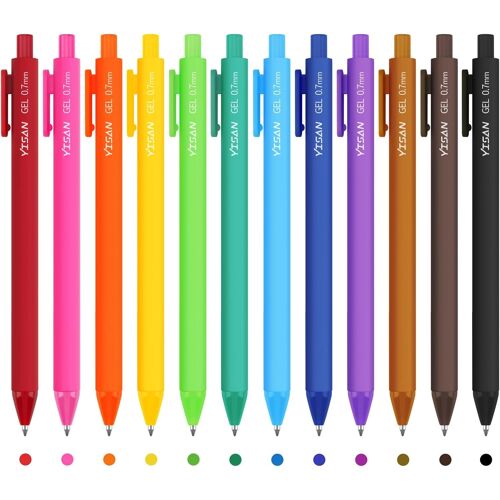 Stylo À Bille Gel Rétractable Multicolore,12 Couleurs,71044