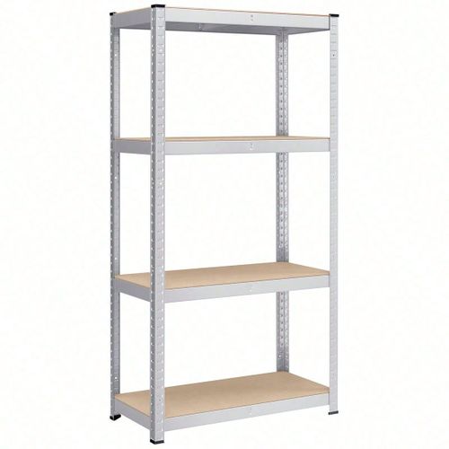 Étagère Charge Lourde à 4 Niveaux, Montage Rapide, Étagère de garage, pour boîtes à outils, Capacité 520 Kg, 40 x 80 x 160 cm, Argent