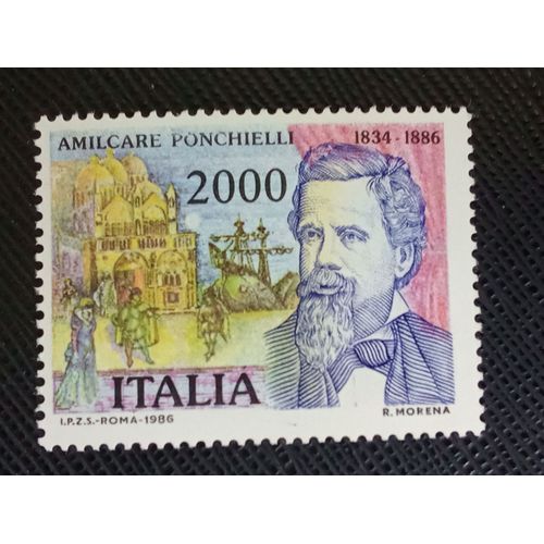 Timbre Italie Y T 1693 Amilcare Ponchielli 1986 (060709 )