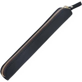 Étui À Crayons En Cuir Avec Fermeture Éclair - Noir