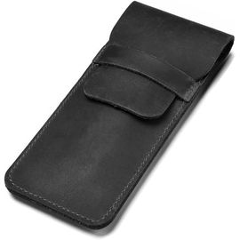 Étui À Stylo En Cuir Fait À La Main Avec Plusieurs Stylos - Noir - Taille L