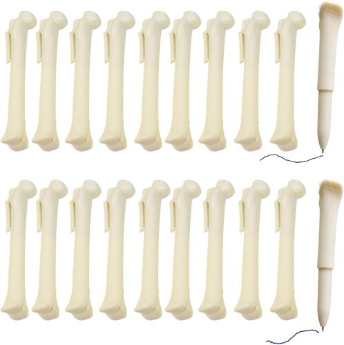 Stylos À Bille En Forme D'os, 20 Pièces Stylos En Os 0.7mm Encre Noire/Nleue De Lanière Incluse,Stylo Créatifs De Forme D'os De Nouveauté,Pour Les Médecins Infirmières Étudiants Artistes