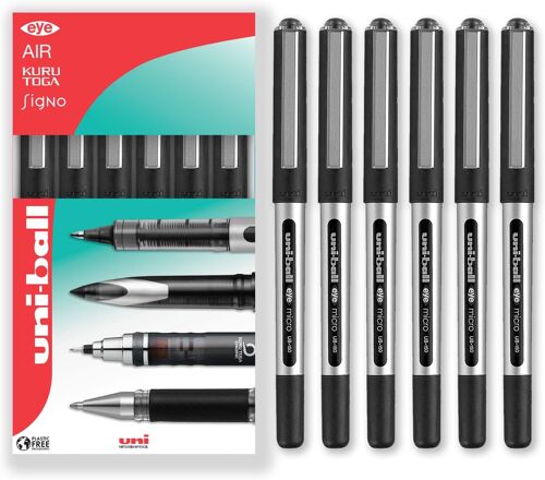 Eye Micro Ub-150 0.5mm Gel Pen - Black (Pack Of 6)