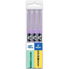 V5 Hi-Tecpoint Lot De 3 Stylos Roller À Pointe Fine De 0,5 Mm Violet