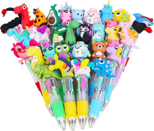30 Pens 4 Colours With Cap Animals Birthday Gift Children Invites Goodies Birthday Child