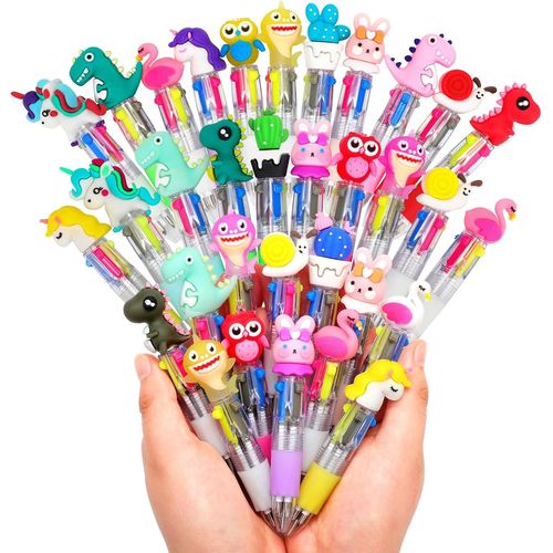 Lot De Stylo 4 Couleurs En 1, Cadeaux Anniversaire Invités Enfant, Multicolores Stylos - Bille Rétractables, Cadeau Anniversaire Enfants Invites & Sachet Cadeau Anniversaire Enfant