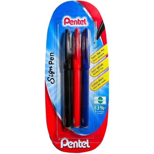 Sign Penlot De 3 Feutres Pointe Acrylique Fine Noir/Bleu/Rouge