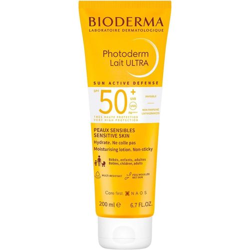 Lbgwp60-Photoderm Lait Ultra Spf50+ Crème Solaire Très Haute Protection - Résiste À Leau, Au Sable Et À La Transpiration - Peaux Sensibles - Recommandé Par Des Dermatologues - Tube 200 Ml 