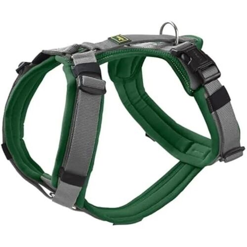 Harnais Pour Chien - Hunter - Maldon Up - Vert Foncé/Gris - Taille S-M - Réfléchissant 3m