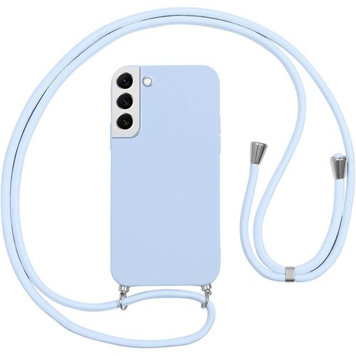 Sjzg-Coque Pour Samsung Galaxy S22 Plus 5g Avec Cordon,Etui Silicone Souple Antichoc Housse Avec Collier Bandoulière Chaîne Lanière,Téléphone Étui Case Cover De Protection Pour Samsung S22+, Lila