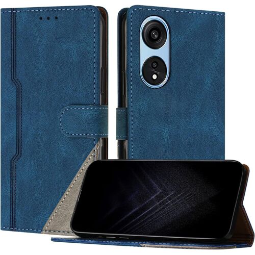 KAL-Étui Pour Oppo A1 Pro/Reno 8T, Housse En Cuir Pu Avec [Protection Antichoc Tpu] [Fonction Support] [Porte-Cartes ] Antichoc Magnétique Coque Pour Oppo A1 Pro - Bleu