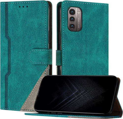 KAL-Étui Pour Nokia G11/G21, Housse En Cuir Pu Avec [Protection Antichoc Tpu] [Fonction Support] [Porte-Cartes ] Antichoc Magnétique Coque Pour Nokia G11 - Vert