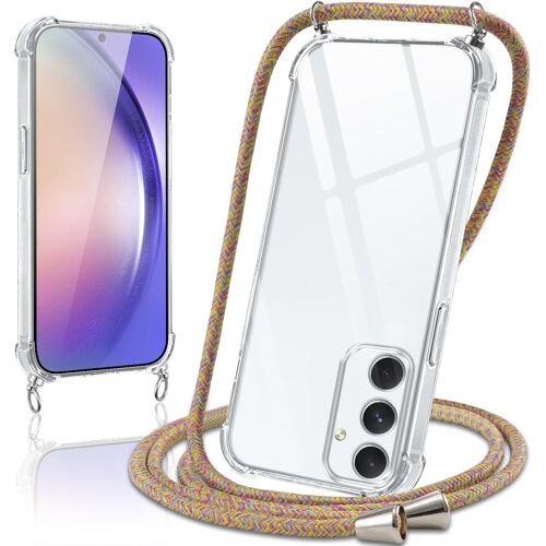 Coque Avec Cordon Pour Samsung Galaxy A54 5G 6,6"", Collier Réglable Téléphone Étui Portable Lanyard Case Transparent Souple Silicone Tpu Housse Antichoc Protection Cover, Jaune[POP948188]