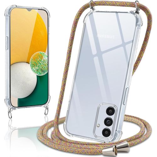 Coque Tpu Souple Transparente Pour Samsung Galaxy A13 5g 6,5 Pouces - Cordon Réglable Tour De Cou 1,6 M (Paracord) - Coins Renforcés Anti-Choc - Multicolore