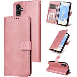 TRAHOO-Coque pour Samsung Galaxy S25 5G Cuir PU, Portefeuille Etui pour Samsung S25 Coque Magnétique Flip Case avec Fonction Support Fente Carte Housse 360 Degrés Antichoc Protection, Or Rose