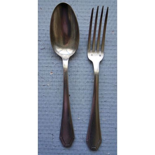 Lot De 2 Couverts Anciens En Métal Argenté Avec "Chiffres" - Art Déco 