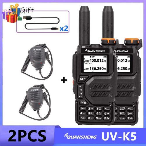 Quansheng UV K5 talkie-walkie UV K6 UV K58 Radio bidirectionnelle 50-600MHz Radio FM NOAA brouilleur/DTMF copie de fréquence sans fil Amateur - Type Mic Speaker #A