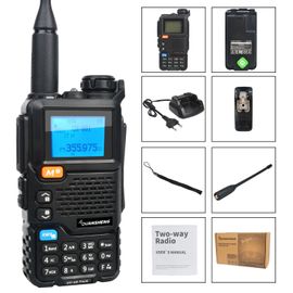 Quansheng UV-5R Plus 50-600MHz bande aérienne talkie-walkie bande croisée interphone brouilleur NoAA Freq copie Radio FM avec batterie 2200mah - Type Standard Package-EURO