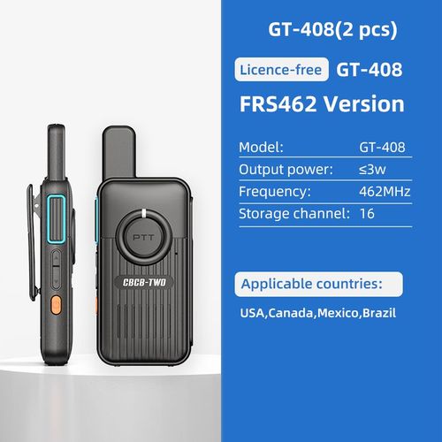CBCBTWO GT-408 Mini talkie-walkie et communicateur radio corps léger pour un jour Restaurant déplacements chirurgie plastique hôpital - Type GT408FRS2pcs