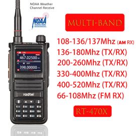 Radtel RT-470X Multi-bandes Ham Walperforé-Talkies 256CH Air Band Two Way Radio Station Aviation NOAA Police Marine Transcsec PTT - Type Standard Package