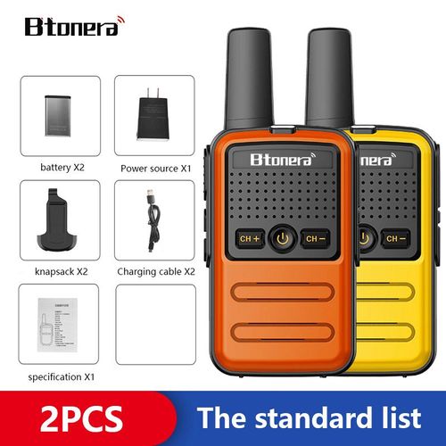Mini Talkie-Walkie Btonera Bt-320 Radio Bidirectionnelle Portable Pmr Frs Radio Comunicador Longue Portée Enfants Talkie-Walkie Pour Hôtel Busin - Type Orange-Yellow