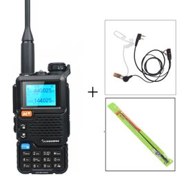 Quansheng UV-5R Plus 50-600MHz bande aérienne talkie-walkie bande croisée interphone brouilleur NoAA Freq copie Radio FM avec batterie 2200mah - Type headset 771-EURO