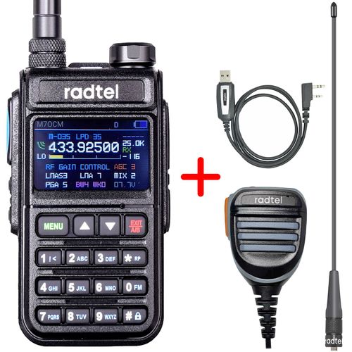 Radtel RT-890 NOAA canal météo 6 bandes jambon Amateur 2 voies Radio 999CH talkie-walkie AM Air Aviation bande couleur Scanner Marine - Type Add cable mic air-EURO