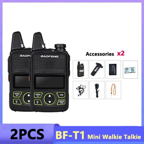Mini Talkie-Walkie Bf-T1,Uhf 400-470mhz,Chargeur Usb,Radio Bidirectionnelle Portable,Suppression Du Bruit,Jouets Cadeaux Pour Enfants,1/2/4 Pièces - Type 2pcs-Euro