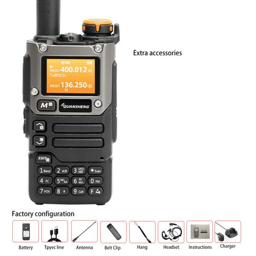 Quansheng UV-K6 talkie-walkie 5W bande d'air Radio Tyep C Charge UHF VHF DTMF FM brouilleur NOAA fréquence sans fil Radio CB bidirectionnelle - Type Standard-EURO