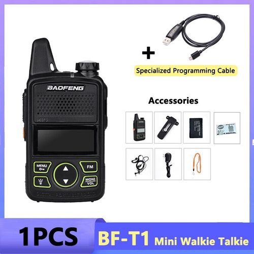 MINI talkie-walkie BF-T1,UHF 400-470MHz,chargeur USB,Radio bidirectionnelle Portable,suppression du bruit,jouets cadeaux pour enfants,1/2/4 pièces - Type 1PC-1Program.Cable-EURO