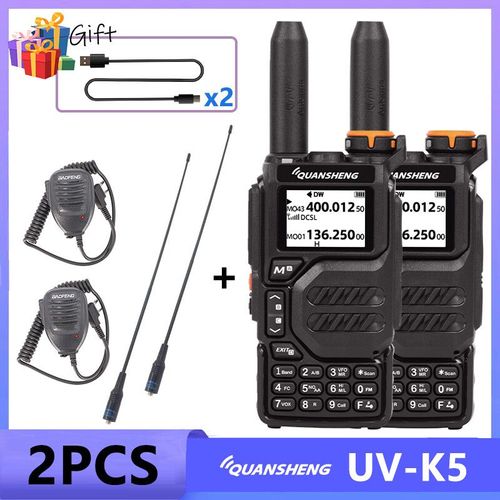 Quansheng UV K5 talkie-walkie UV K6 UV K58 Radio bidirectionnelle 50-600MHz Radio FM NOAA brouilleur/DTMF copie de fréquence sans fil Amateur - Type Mic-771 #A