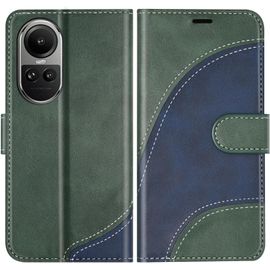 Kal-Coque Pour Oppo Reno 10 5g / Oppo Reno 10 Pro 5g, Housse En Cuir Pu Pochette De Portefeuille, Magnétique Étui De Protection Housse Coque Pour Oppo Reno 10 5g / Reno 10 Pro 5g, Vert