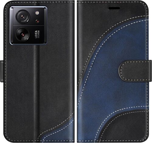 KAL-Coque Pour Xiaomi 13T Pro/Xiaomi 13T / Xiaomi Redmi K60 Ultra, Portefeuille Etui En Cuir Pu, Magnétique Protection Housse Coque Pour Xiaomi 13T Pro / 13T / Redmi K60 Ultra, Noir
