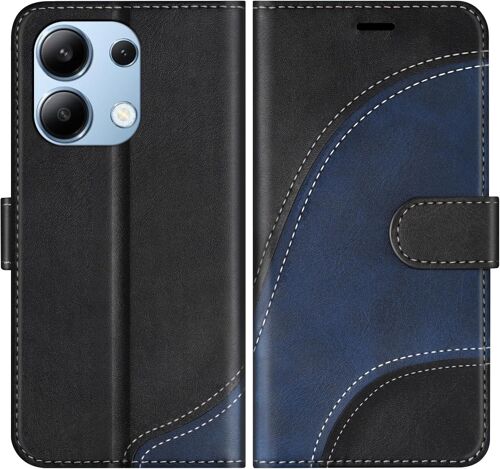 SJZG-Coque Pour Xiaomi Redmi Note 13 4G, Housse En Cuir Pu Pochette De Portefeuille, Magnétique Étui De Protection Housse Coque Pour Redmi Note 13 4G, Noir
