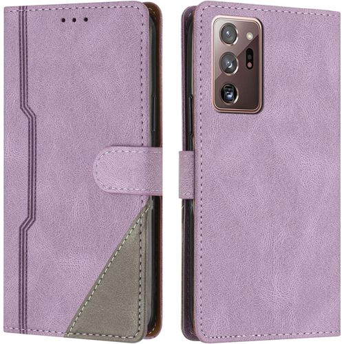 Coque Pour Samsung Galaxy Note 20 Ultra, Housse Etui Portefeuille Cuir Multifonction, Fermeture Magnetique A Clapet [Fonction Support] Flip Case Compatible Avec Samsung Note 20 Ultra (Pourpre)