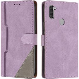 Kal-Coque Pour Samsung Galaxy A11 / M11, Housse Etui Portefeuille Cuir Multifonction, Fermeture Magnétique À Clapet Anti-Choc [Fonction Support] Flip Case Compatible Avec Samsung A11 / M11 (Pourpre)