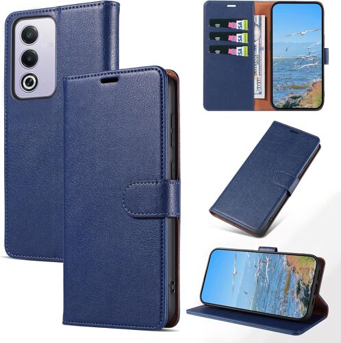 KAL-Coque Pour Oppo A80 5G / Oppo A3 Pro, Antichoc Magnetique Étui À Rabat Avec Rfid Blocage, Portefeuille Housse En Cuir Pu Coque Pour Oppo A80 5G / Oppo A3 Pro, Bleu