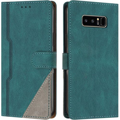 Kal-Coque Pour Samsung Galaxy Note 8, Housse Etui Portefeuille Cuir Multifonction, Fermeture Magnétique À Clapet [Fonction Support] Flip Case Compatible Avec Samsung Galaxy Note 8 (Vert)