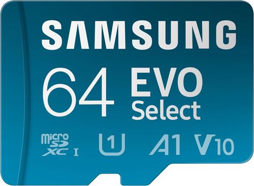 Carte Mémoire Microsdxc, Evo Select Mb-Me64Ka/Eu, 64 Go, Vitesse De Lecture Jusqu'À 130 Mo/S, Fournie Avec Adaptateur Sd