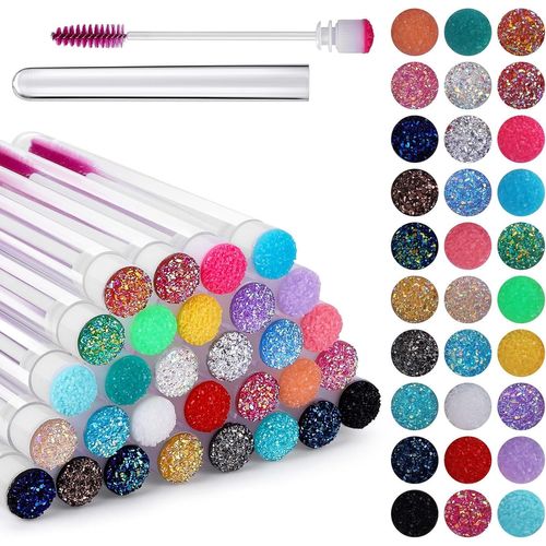 Lot De 30 Pinceaux À Cils Spoolies Applicateurs De Mascara Pinceaux Pour Extensions De Cils Tubes De Diamant Fournitures De Maquillage 