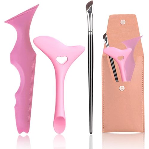 Kal-® Lot De 3 Pinceaux Réutilisables En Silicone Pour Eyeliner Et Faux Eyeliner -Protection De Mascara -Outil De Maquillage Des Yeux Polyvalent -Applicateur De Fard À Paupières 