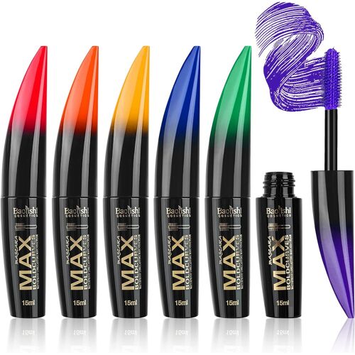Kal-Ensemble De Mascara Coloré De 6 Couleurs, Mascara De Couleur, Mascara Coloré Imperméable, Longue Durée, Anti-Taches, Volumineux Et Charmant, 6 X 15 Ml 