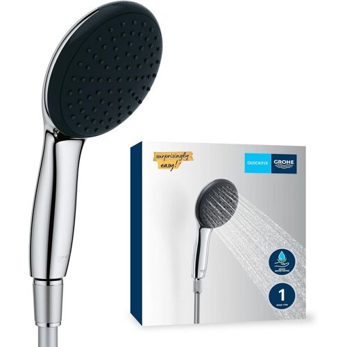 SUBZONAL-GROHE Vitalio Start 110, Ensemble de douche avec Douchette 1 jet (Pluie), Flexible de douche 1.5m), Economie d'Eau, Procédé anti-calcaire, Chromé, 26720001