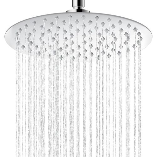 SUBZONAL-Pommeau de douche à effet pluie, 20 cm, en acier inoxydable 304, réglable, rond, avec effet miroir poli, pour mur ou plafond, 20 cm
