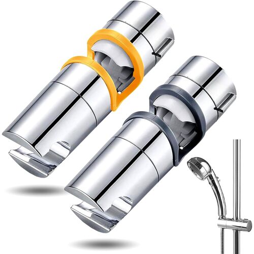 LKJKJ-Support de Douchette Universel Support de pommeau de douche 2 Support Pommeau Douche pour Barre de Douche de 18-25 mm À 360 Degrés Porte Douchette Mural en ABS Chromé pour Salle de Bain