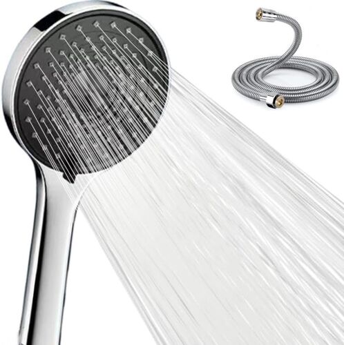 JGD-Pommeau de douche avec tuyau de 1,5 m, pommeau de douche haute pression avec 3 types de jet, pommeau de douche à économie d'eau