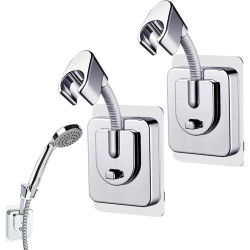 ChenQuanSarl-2Pcs Support De Pommeau De Douche Rotatif À 360°, Support De Douche Pour Salle De Bain, Support De Douche Réglable Avec Adaptateur En Silicone, Support De Douche Mural