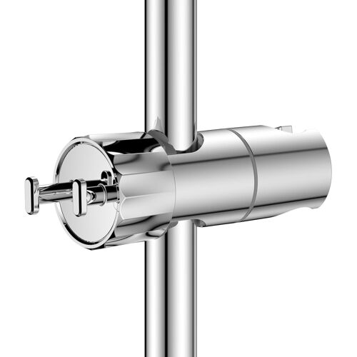SUBZONAL-Support universel pour pommeau de douche - Sans perçage - Réglable - Pivotant à 360° - Pour barre coulissante de 16 à 28 mm de diamètre extérieur - ABS + barre de douche chromée